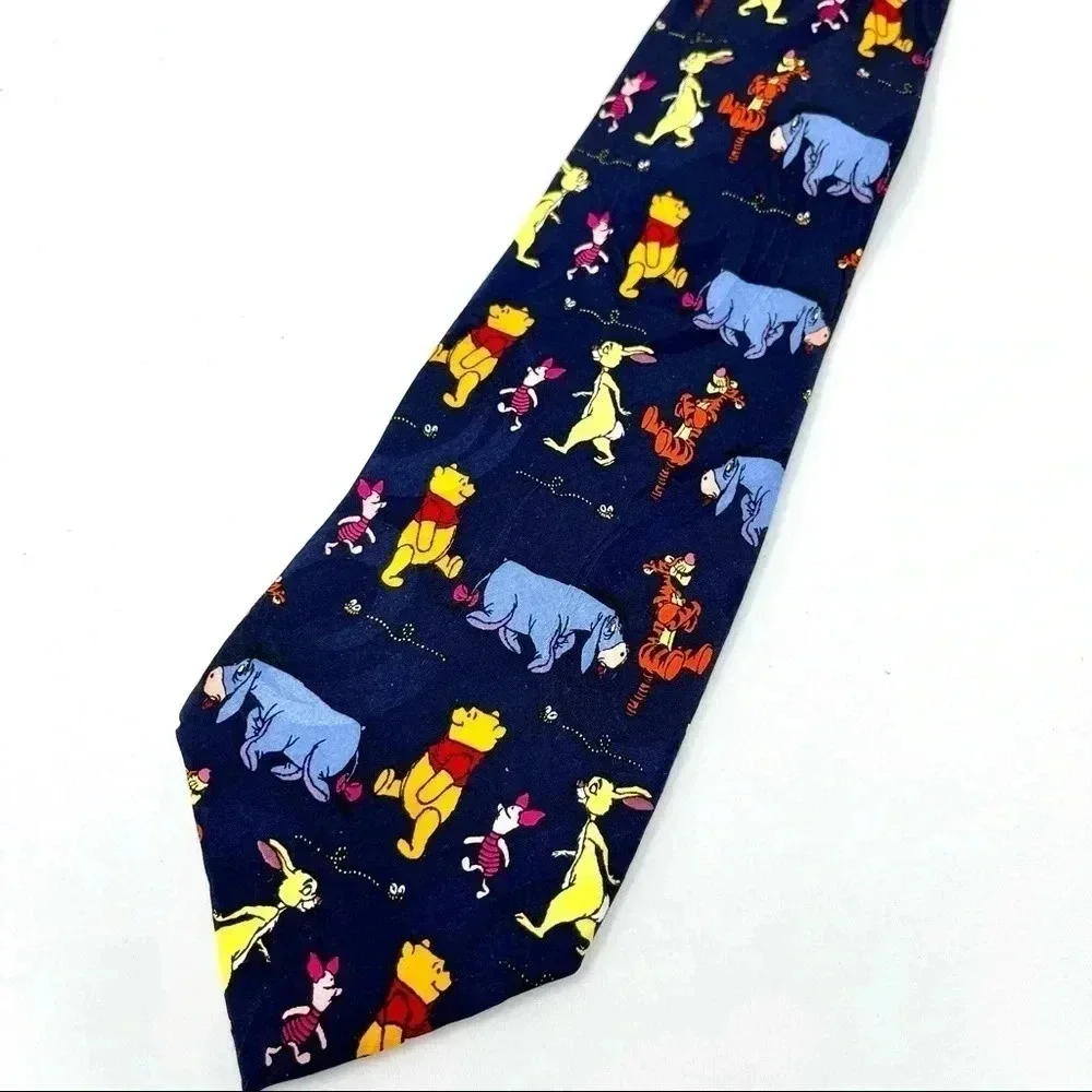 Pooh and Friends Navy Silk Tie‎ Made by Disney